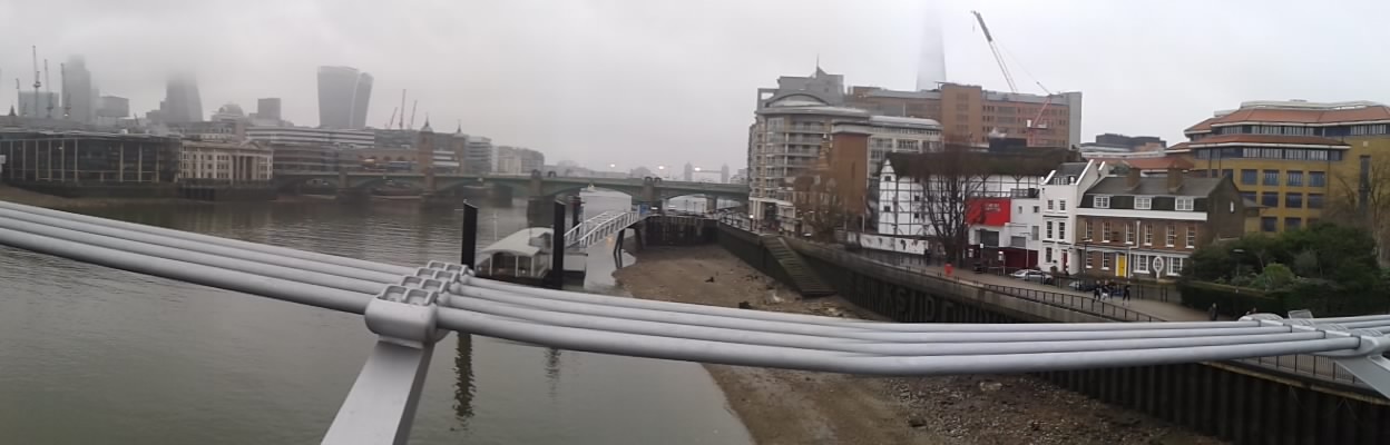 view from bridge over Thames at Bankside